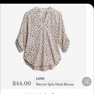 BNWT  Medium Lush Warren Split neck blouse